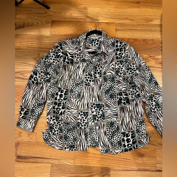 Vintage Alfred Dunner Animal Print Blouse - Picture 2 of 7